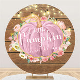 Runden Kürbis Braun Streifen Hölzern Babydusche Hintergrund